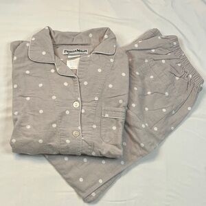 Pajama Mania flannel polka dot pajama set